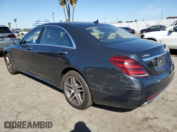 2018 Mercedes-Benz S 560 with VIN WDDUG8DB5JA378761, listed as a Copart auction lot 46141835 with 51,135 mi miles and Salvage Title. Bid and sale history available at carsss.com. Image 2.