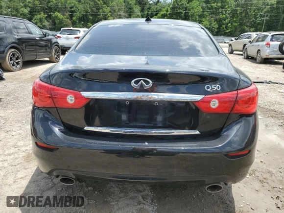2014 Infiniti Q50 Premium with VIN JN1BV7AP2EM678198, listed as a Copart auction lot 61614325 with 163,943 mi miles and Salvage title. Bid and sale history available at DreamBid. Image 6.