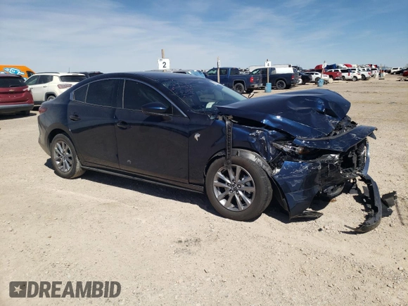 2025 Mazda 3 S with VIN 3MZBPAAM6SM455847, listed as a Copart auction lot 50470785 with Not Provided miles and Salvage Title. Bid and sale history available at DreamBid. Image 4.