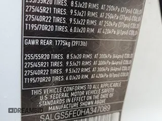 2017 Land Rover Range Rover with VIN SALGS5FE0HA347089, listed as a Copart auction lot 52386705 with 66,835 mi miles and Salvage title. Bid and sale history available at DreamBid. Image 13.