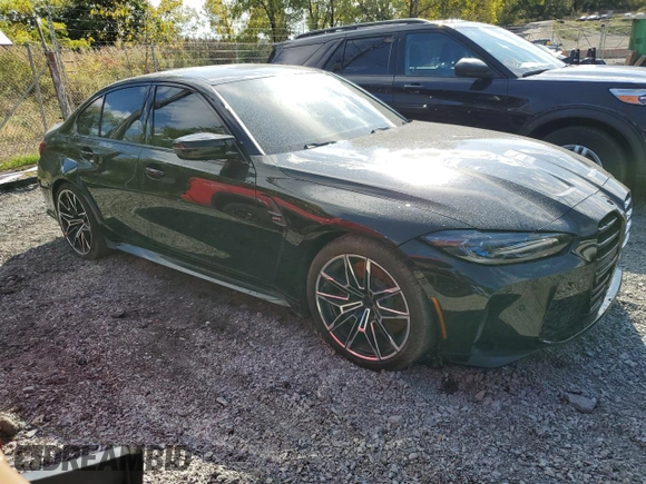 2022 BMW M3 with VIN WBS53AY0XNFL73101, listed as a Copart auction lot 75483164 with 12,889 mi miles and Salvage Title. Bid and sale history available at carsss.com. Image 4.