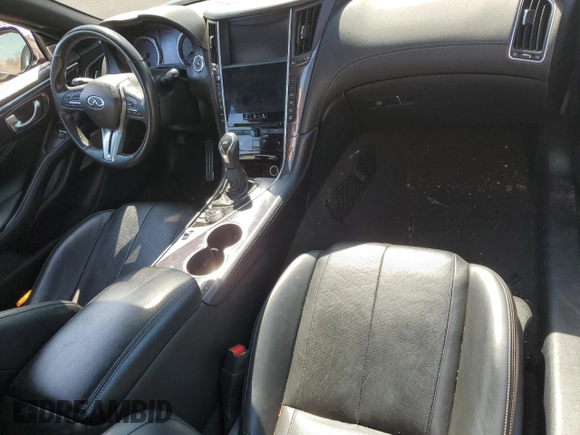 2018 Infiniti Q60 Red Sport 400 with VIN JN1FV7EL4JM631175, listed as a Copart auction lot 54828705 with 55,084 mi miles and Salvage title. Bid and sale history available at DreamBid. Image 8.