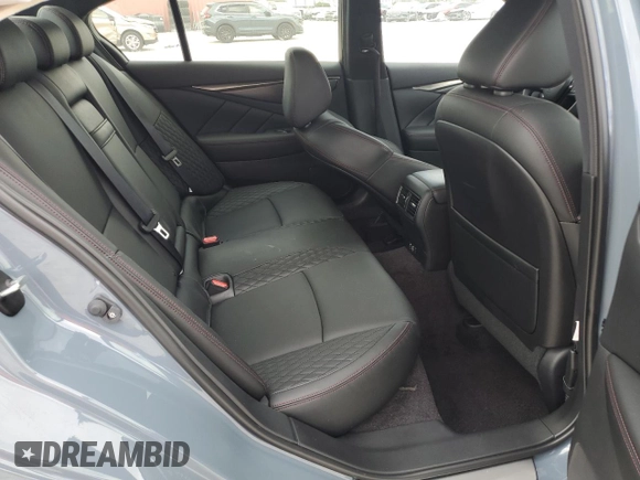 2024 Infiniti Q50 Red Sport 400 with VIN JN1FV7DP0RM660155, listed as a Copart auction lot 44143915 with 5,521 mi miles and Salvage Title. Bid and sale history available at DreamBid. Image 10.