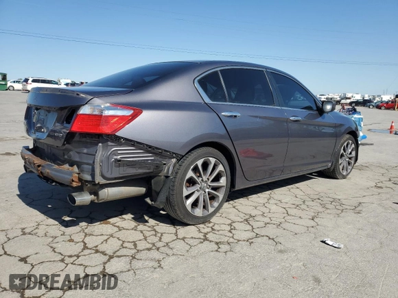 2014 Honda Accord Sedan Sport with VIN 1HGCR2F51EA178956, listed as a Copart auction lot 53116995 with 106,687 mi miles and Salvage Title. Bid and sale history available at carsss.com. Image 3.