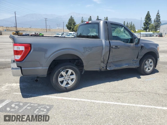 2021 Ford F-150 XL with VIN 1FTMF1C58MKE24095, listed as a Copart auction lot 57686455 with 60,583 mi miles and Salvage title. Bid and sale history available at DreamBid. Image 3.