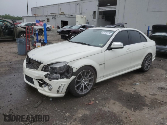 2009 Mercedes-Benz C 63 AMG with VIN WDDGF77X39F284619, listed as a Copart auction lot 61076125 with 108,601 mi miles and Salvage title. Bid and sale history available at DreamBid. Image 1.