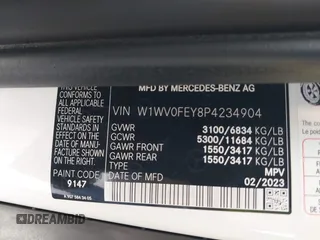 2023 Mercedes-Benz Metris with VIN W1WV0FEY8P4234904, listed as a IAAI auction lot 41459733 with 51,432 mi miles and . Bid and sale history available at DreamBid. Image 9.
