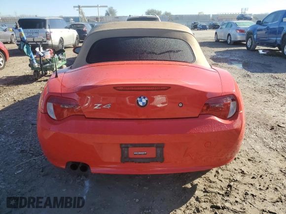 2007 BMW Z4 3.0i with VIN 4USBU33517LW72285, listed as a Copart auction lot 80830714 with 77,942 mi miles and Salvage Title. Bid and sale history available at carsss.com. Image 6.