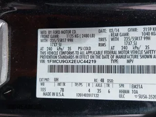 2014 Ford Escape SE с VIN 1FMCU9GX2EUC44219, выставлен на аукционе IAAI как лот 41851650 с пробегом 115 544 миль миль и . История ставок и продаж доступна на DreamBid. Изображение 9.