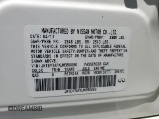2018 Infiniti Q50 Luxe with VIN JN1EV7APXJM350096, listed as a Copart auction lot 59754334 with 46,798 mi miles and Salvage title. Bid and sale history available at DreamBid. Image 12.