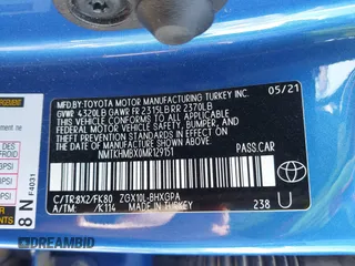2021 Toyota C-HR LE z VIN NMTKHMBX0MR129151, wystawiony jako IAAI lot #41990301 z przebiegiem 25 277 mil mil oraz . Historia ofert i sprzedaży dostępna na DreamBid. Obrazek 9.