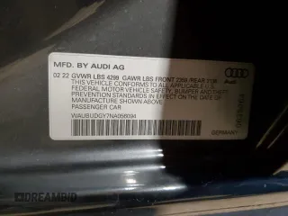 2022 Audi A3 Premium Plus with VIN WAUBUDGY7NA056094, listed as a Copart auction lot 44011554 with 17,217 mi miles. Bid and sale history available at carsss.com. Image 12.