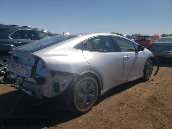 2024 Toyota Prius LE with VIN JTDACAAUXR3028550, listed as a Copart auction lot 58092395 with 23,787 mi miles and Salvage title. Bid and sale history available at DreamBid. Image 3.