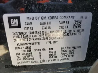 2022 Buick Encore GX Preferred with VIN KL4MMBS23NB119795, listed as a Copart auction lot 52240435 with 63,859 mi miles and Salvage Title. Bid and sale history available at DreamBid. Image 13.