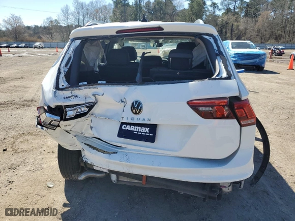 2022 Volkswagen Tiguan SE with VIN 3VV3B7AX6NM014132, listed as a Copart auction lot 47386675 with 0 mi miles and Salvage Title. Bid and sale history available at carsss.com. Image 6.
