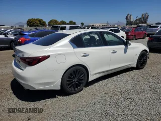 2018 Infiniti Q50 Luxe with VIN JN1EV7AP5JM354427, listed as a Copart auction lot 61447855 with 66,320 mi miles and Salvage title. Bid and sale history available at DreamBid. Image 3.