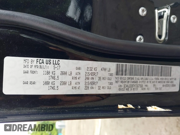 2017 Jeep Compass Trailhawk с VIN 3C4NJDDB7HT667569, выставлен на аукционе IAAI как лот 39922470 с пробегом 110 183 миль миль и . История ставок и продаж доступна на DreamBid. Изображение 9.