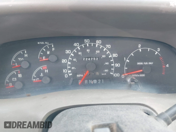 2001 Ford Super Duty F-250 XL with VIN 1FTNX21F91EB48250, listed as a IAAI auction lot 41901105 with 224,752 mi miles. Bid and sale history available at carsss.com. Image 7.