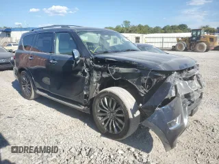 2021 Nissan Armada Platinum with VIN JN8AY2DA0M9373265, listed as a Copart auction lot 68689664 with 57,044 mi miles and Salvage Title. Bid and sale history available at carsss.com. Image 4.