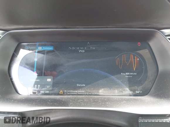 2016 Tesla Model S 70 kWh Battery with VIN 5YJSA1E15GF135841, listed as a IAAI auction lot 41846535 with 87,312 mi miles. Bid and sale history available at carsss.com. Image 7.