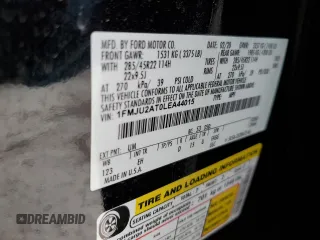 2020 Ford Expedition Limited with VIN 1FMJU2AT0LEA44015, listed as a Copart auction lot 50901635 with 58,425 mi miles and Salvage title. Bid and sale history available at DreamBid. Image 14.