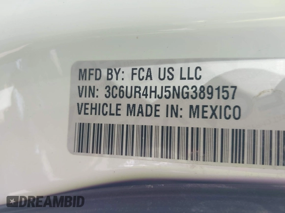 2022 Ram 2500 Tradesman with VIN 3C6UR4HJ5NG389157, listed as a IAAI auction lot 42596760 with 79,914 mi miles and . Bid and sale history available at DreamBid. Image 9.