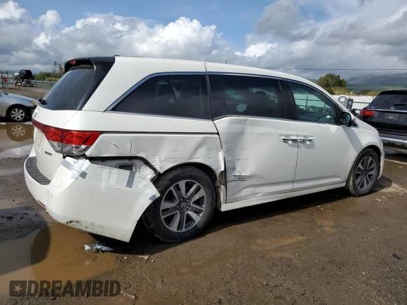 2014 Honda Odyssey Touring with VIN 5FNRL5H97EB097771, listed as a Copart auction lot 51664455 with 109,830 mi miles and Salvage Title. Bid and sale history available at DreamBid. Image 3.