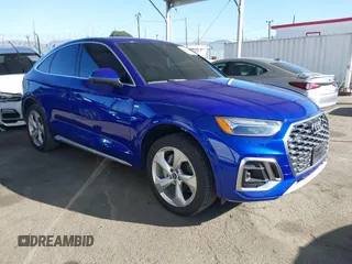 2022 Audi Q5 Sportback S line Premium Plus with VIN WA15AAFYXN2024513, listed as a IAAI auction lot 41307024 with 28,715 mi miles and . Bid and sale history available at DreamBid. Image 1.