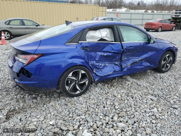 2022 Hyundai Elantra Hybrid Limited with VIN KMHLN4AJ3NU026990, listed as a Copart auction lot 46845455 with 6,626 mi miles and Salvage Title. Bid and sale history available at carsss.com. Image 3.