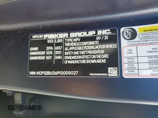 2023 Fisker Ocean One с VIN VCF1ZBU26PG005027, выставлен на аукционе Copart как лот 65590195 с пробегом 10 553 миль миль и Чистый • Clean title. История ставок и продаж доступна на DreamBid. Изображение 14.