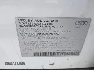 2014 Audi Q5 Premium Plus with VIN WA1LFAFP9EA124785, listed as a IAAI auction lot 42511649 with 99,109 mi miles and . Bid and sale history available at DreamBid. Image 9.