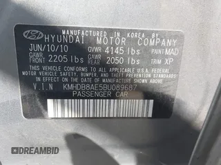 2011 Hyundai Elantra Touring GLS with VIN KMHDB8AE5BU089687, listed as a IAAI auction lot 41868403 with 231,671 mi miles. Bid and sale history available at carsss.com. Image 9.