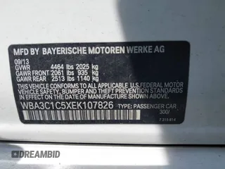 2014 BMW 3 Series 328i with VIN WBA3C1C5XEK107826, listed as a IAAI auction lot 42481701 with 104,151 mi miles and . Bid and sale history available at DreamBid. Image 9.