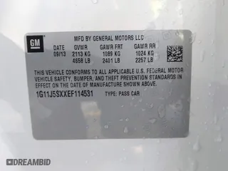 2014 Chevrolet Malibu LTZ with VIN 1G11J5SXXEF114531, listed as a IAAI auction lot 41409618 with 153,040 mi miles. Bid and sale history available at carsss.com. Image 9.