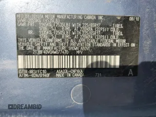 2010 Toyota RAV4 with VIN 2T3BF4DV0AW077470, listed as a Copart auction lot 48527615 with 150,855 mi miles and Salvage Title. Bid and sale history available at carsss.com. Image 14.