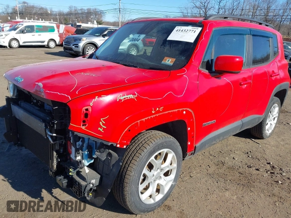 2017 Jeep Renegade Latitude with VIN ZACCJBBB2HPF91832, listed as a IAAI auction lot 41432771 with 32,601 mi miles. Bid and sale history available at carsss.com. Image 19.