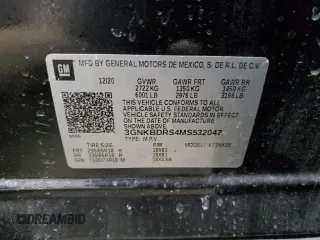 2021 Chevrolet Blazer LT with VIN 3GNKBDRS4MS532047, listed as a Copart auction lot 47132855 with Not provided miles and Non repairable. Bid and sale history available at DreamBid. Image 13.