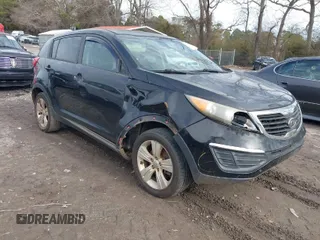 2012 Kia Sportage LX with VIN KNDPB3A23C7203826, listed as a IAAI auction lot 41464022 with 260,980 mi miles. Bid and sale history available at carsss.com. Image 1.