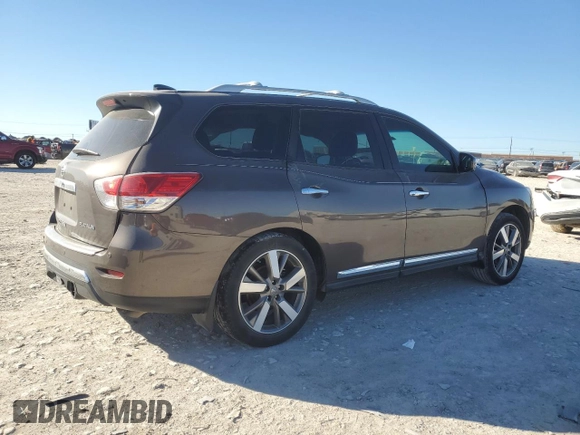 2016 Nissan Pathfinder Platinum with VIN 5N1AR2MN3GC605968, listed as a Copart auction lot 81529274 with 82,770 mi miles and Salvage Title. Bid and sale history available at carsss.com. Image 3.