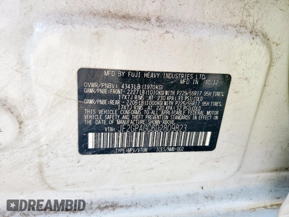 2013 Subaru Crosstrek Limited с VIN JF2GPAGC6D2809823, выставлен на аукционе Copart как лот 59672225 с пробегом 283 082 миль миль и Чистый • Clean title. История ставок и продаж доступна на DreamBid. Изображение 12.