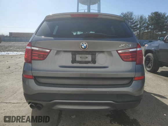 2016 BMW X3 xDrive28i with VIN 5UXWX9C57G0D77275, listed as a Copart auction lot 52370655 with 106,358 mi miles and Salvage Title. Bid and sale history available at DreamBid. Image 6.