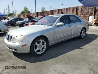 2001 Mercedes-Benz S-Class with VIN WDBNG75J81A211002, listed as a Copart auction lot 51296725 with 148,065 mi miles and Salvage Title. Bid and sale history available at carsss.com. Image 1.