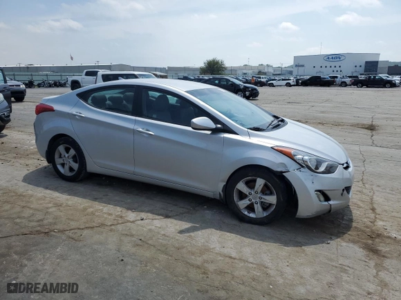 2013 Hyundai Elantra GLS PZEV with VIN KMHDH4AE4DU775567, listed as a Copart auction lot 59032394 with 112,389 mi miles and Salvage Title. Bid and sale history available at carsss.com. Image 4.