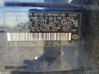 2008 Lexus LS 460 with VIN JTHBL46F085067469, listed as a Copart auction lot 46296345 with 191,298 mi miles and Non Repairable. Bid and sale history available at carsss.com. Image 12.