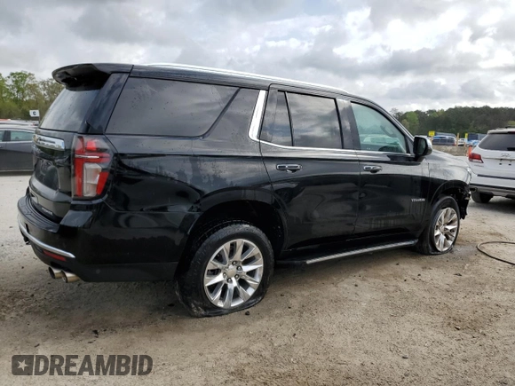 2023 Chevrolet Tahoe Premier with VIN 1GNSCSKD5PR330841, listed as a Copart auction lot 51292555 with 47,798 mi miles and Clean title. Bid and sale history available at DreamBid. Image 3.