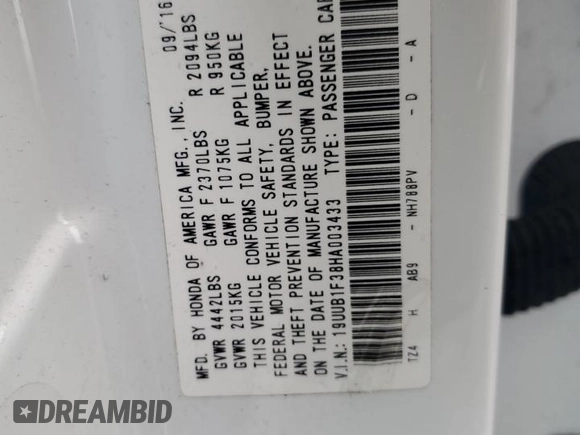 2017 Acura TLX with VIN 19UUB1F38HA003433, listed as a Copart auction lot 44388555 with 129,751 mi miles and Salvage Title. Bid and sale history available at carsss.com. Image 15.