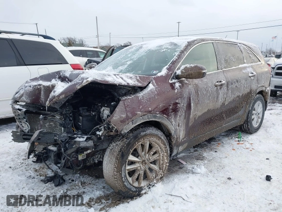 2019 Kia Sorento LX V6 with VIN 5XYPGDA5XKG569320, listed as a IAAI auction lot 41299982 with 115,407 mi miles. Bid and sale history available at carsss.com. Image 2.