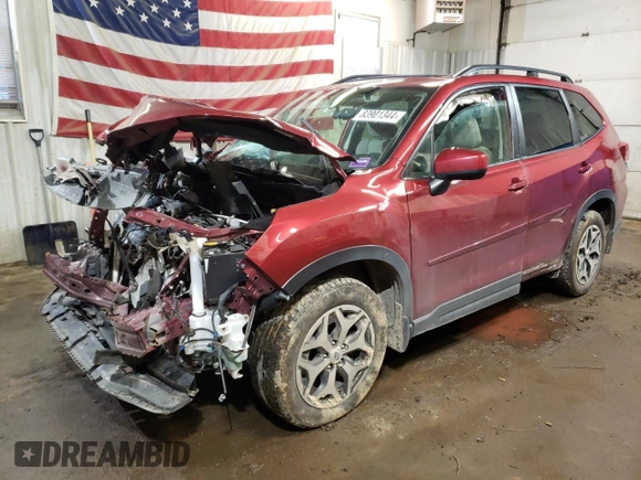 2020 Subaru Forester Premium with VIN JF2SKAJC9LH487336, listed as a Copart auction lot 83901344 with 107,753 mi miles and Salvage Title. Bid and sale history available at carsss.com. Image 1.