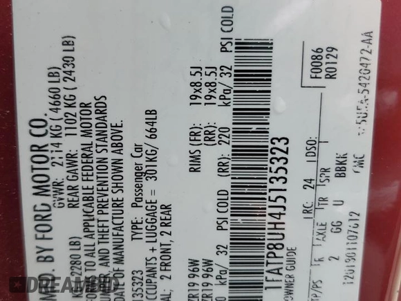 2018 Ford Mustang EcoBoost Premium с VIN 1FATP8UH4J5135323, выставлен на аукционе Copart как лот 59313545 с пробегом 72 443 миль миль и Списание • Salvage title. История ставок и продаж доступна на DreamBid. Изображение 12.