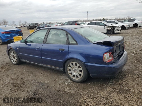 2000 Audi A4 с VIN WAUDC28D6YA043658, выставлен на аукционе Copart как лот 52804415 с пробегом 350 705 миль миль и Списание • Salvage title. История ставок и продаж доступна на DreamBid. Изображение 2.